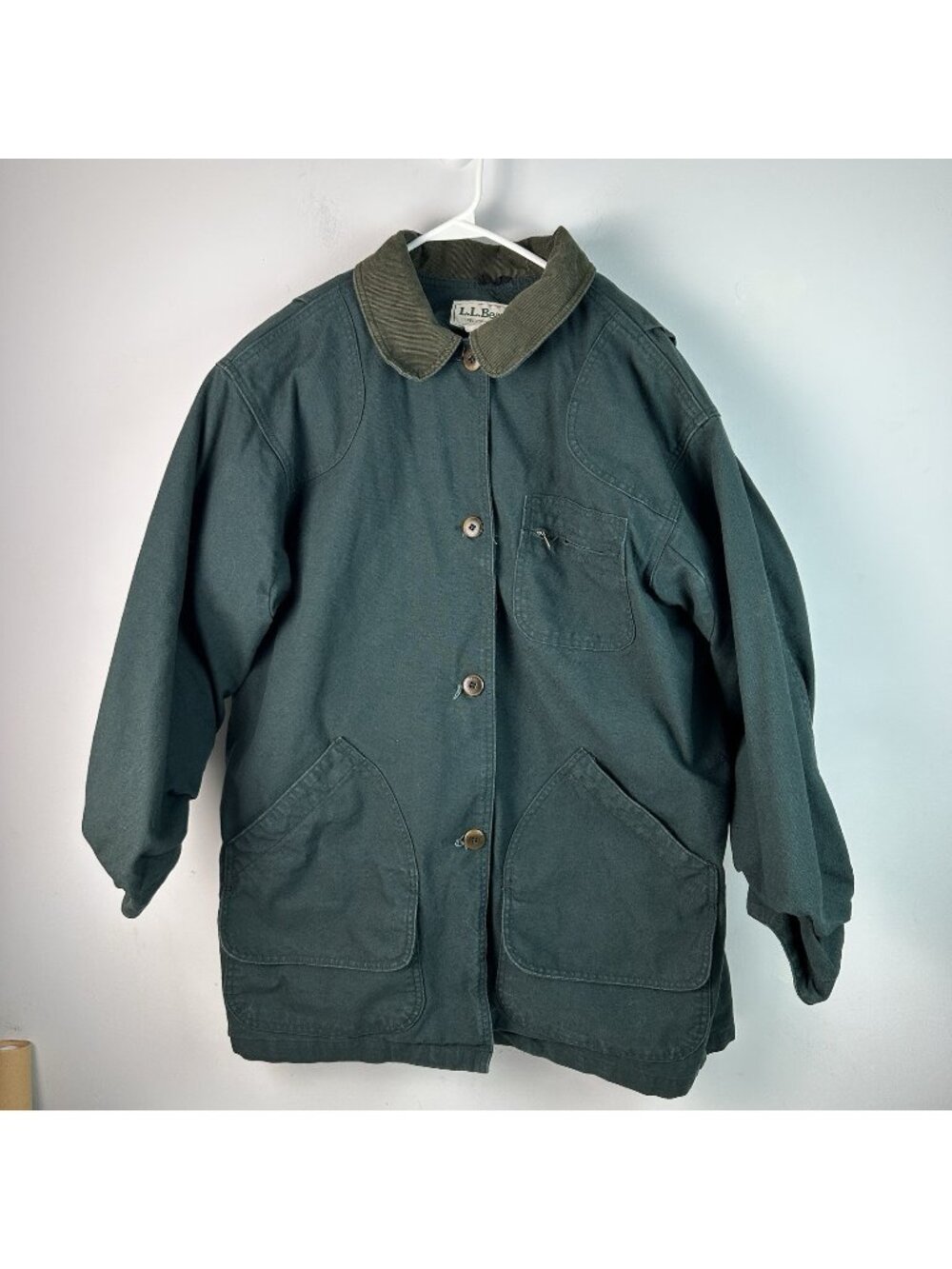 90’s Vtg LL Bean Women’s XL Chore Barn Coat Jacket Lined Rare Green